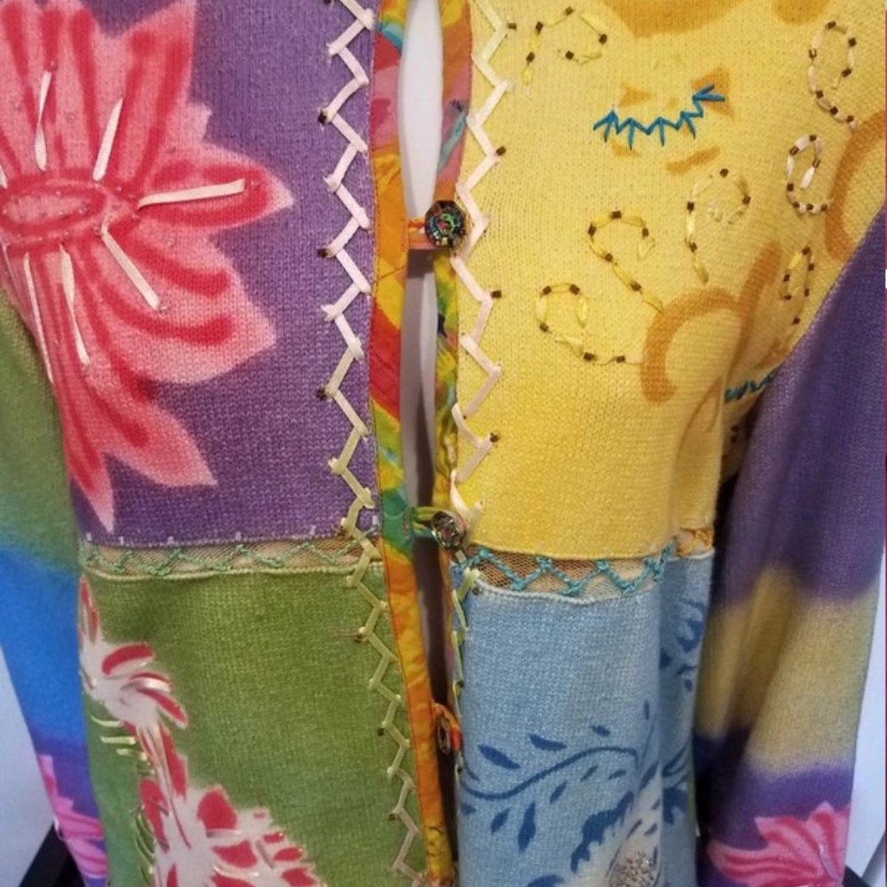 Beautiful And Unique Patchwork Cardigan From Sand… - image 3